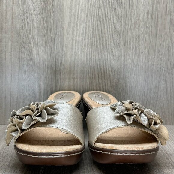 b.o.c. Tan and Brown Floral Wedge Sandals - Picture 2 of 12